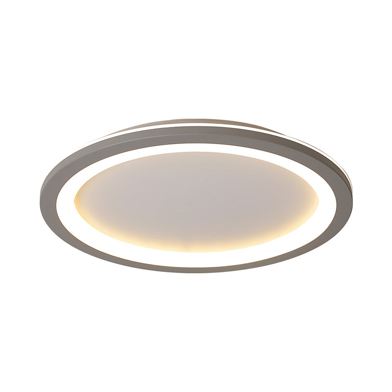 Minimalist Disc Shaped Flush Light Acrylic 10"/19"/23.5" Dia LED Bedroom Flush Mount Ceiling Light in Grey/White Clearhalo 'Ceiling Lights' 'Close To Ceiling Lights' 'Close to ceiling' 'Flush mount' Lighting' 1935659