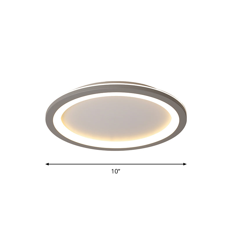 Minimalist Disc Shaped Flush Light Acrylic 10"/19"/23.5" Dia LED Bedroom Flush Mount Ceiling Light in Grey/White Clearhalo 'Ceiling Lights' 'Close To Ceiling Lights' 'Close to ceiling' 'Flush mount' Lighting' 1935660