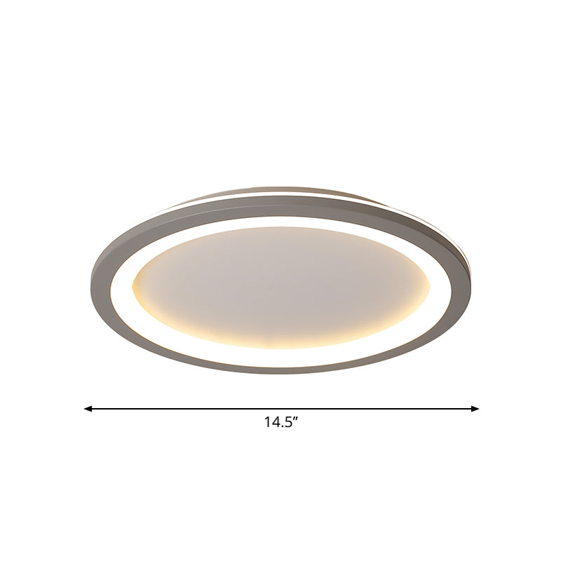 Minimalist Disc Shaped Flush Light Acrylic 10"/19"/23.5" Dia LED Bedroom Flush Mount Ceiling Light in Grey/White Clearhalo 'Ceiling Lights' 'Close To Ceiling Lights' 'Close to ceiling' 'Flush mount' Lighting' 1935661