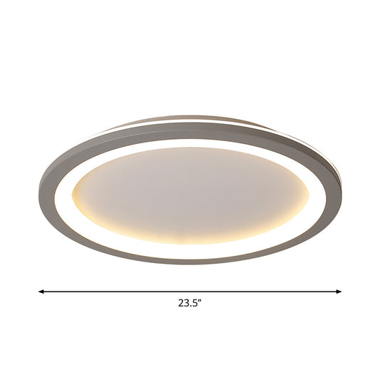 Minimalist Disc Shaped Flush Light Acrylic 10"/19"/23.5" Dia LED Bedroom Flush Mount Ceiling Light in Grey/White Clearhalo 'Ceiling Lights' 'Close To Ceiling Lights' 'Close to ceiling' 'Flush mount' Lighting' 1935663