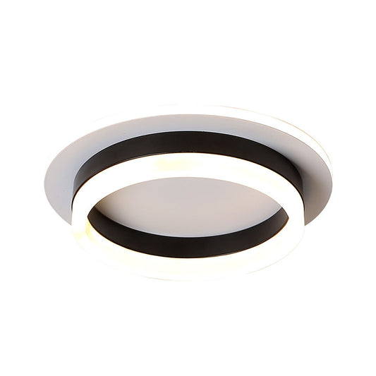Round/Square Flush Ceiling Light Minimalistic Acrylic Black/White LED Flushmount Lighting in Warm/White Light for Bedroom Clearhalo 'Ceiling Lights' 'Close To Ceiling Lights' 'Close to ceiling' 'Flush mount' Lighting' 1935696