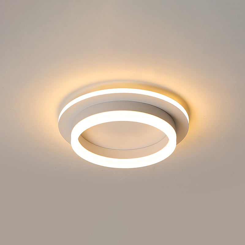 Round/Square Flush Ceiling Light Minimalistic Acrylic Black/White LED Flushmount Lighting in Warm/White Light for Bedroom Clearhalo 'Ceiling Lights' 'Close To Ceiling Lights' 'Close to ceiling' 'Flush mount' Lighting' 1935701