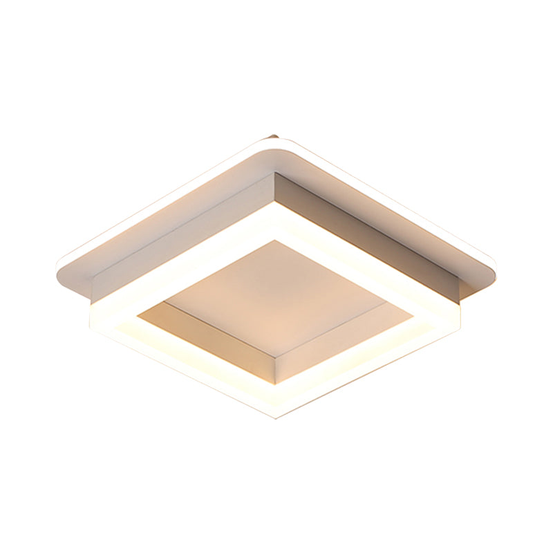 Round/Square Flush Ceiling Light Minimalistic Acrylic Black/White LED Flushmount Lighting in Warm/White Light for Bedroom Clearhalo 'Ceiling Lights' 'Close To Ceiling Lights' 'Close to ceiling' 'Flush mount' Lighting' 1935704