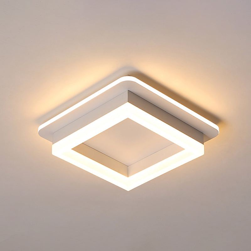 Round/Square Flush Ceiling Light Minimalistic Acrylic Black/White LED Flushmount Lighting in Warm/White Light for Bedroom Clearhalo 'Ceiling Lights' 'Close To Ceiling Lights' 'Close to ceiling' 'Flush mount' Lighting' 1935705