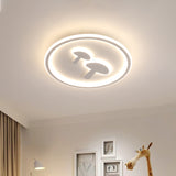 Mushroom Circular Baby Room Ceiling Lamp Acrylic 16"/19.5" Dia LED Cartoon Flush Mounted Light in White/Pink/Gold Clearhalo 'Ceiling Lights' 'Close To Ceiling Lights' 'Close to ceiling' 'Flush mount' Lighting' 1935735