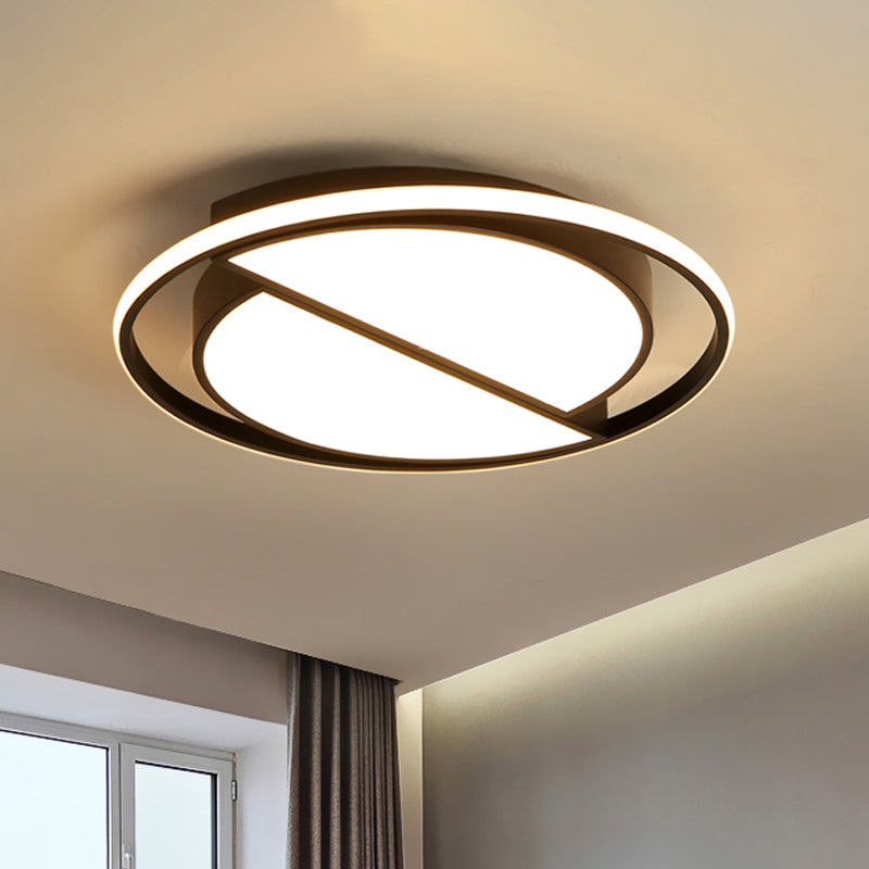 Integrated LED Bedroom Flush Light Modern Black Ceiling Mount Lamp with Semicircle/Loving Heart/Star Acrylic Shade, Warm/White Light Clearhalo 'Ceiling Lights' 'Close To Ceiling Lights' 'Close to ceiling' 'Flush mount' Lighting' 1935784