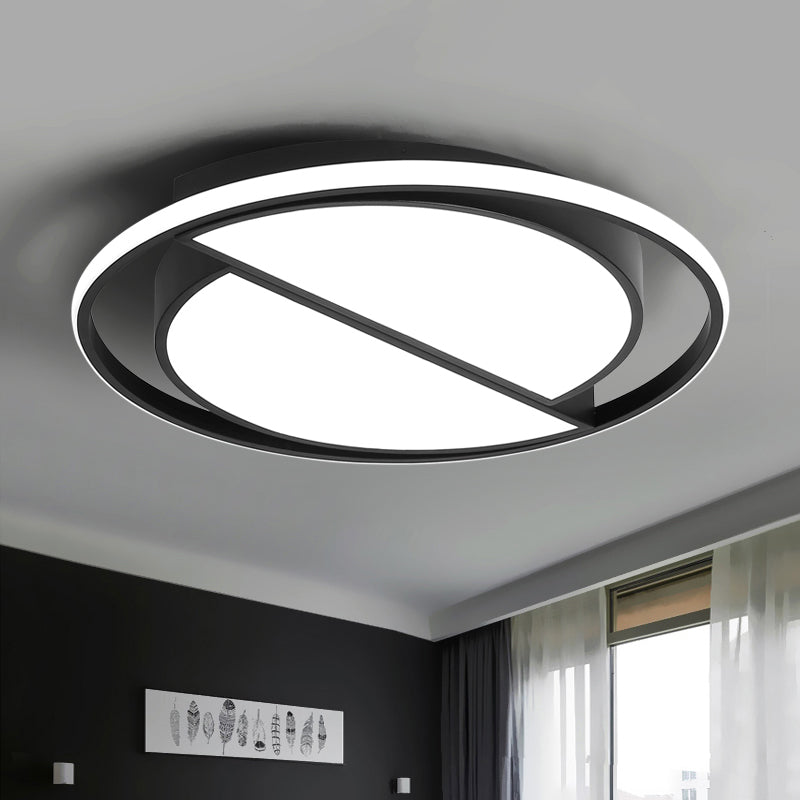 Integrated LED Bedroom Flush Light Modern Black Ceiling Mount Lamp with Semicircle/Loving Heart/Star Acrylic Shade, Warm/White Light Clearhalo 'Ceiling Lights' 'Close To Ceiling Lights' 'Close to ceiling' 'Flush mount' Lighting' 1935785