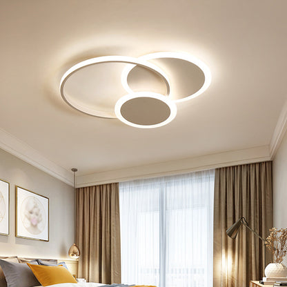 16.5"/20.5" W 3-Tier Round Ceiling Fixture Nordic Aluminum Black/White Flush Mount Lamp in Warm/White Light White Clearhalo 'Ceiling Lights' 'Close To Ceiling Lights' 'Close to ceiling' 'Flush mount' Lighting' 1935803