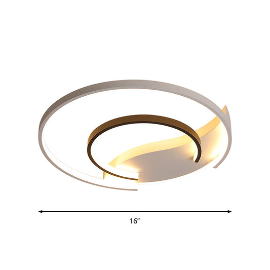 16"/19.5" Dia Acrylic Hoop Ceiling Lamp Simplicity Black-White LED Flush Mounted Light in Warm/White/3 Color Light Clearhalo 'Ceiling Lights' 'Close To Ceiling Lights' 'Close to ceiling' 'Flush mount' Lighting' 1935811