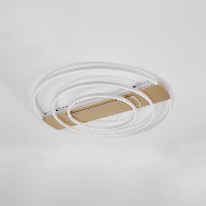 Metal 2/3-Ring Flush Ceiling Light Minimalist White/Gold LED Flushmount Lighting in Warm/White Light Clearhalo 'Ceiling Lights' 'Close To Ceiling Lights' 'Close to ceiling' 'Flush mount' Lighting' 1935816