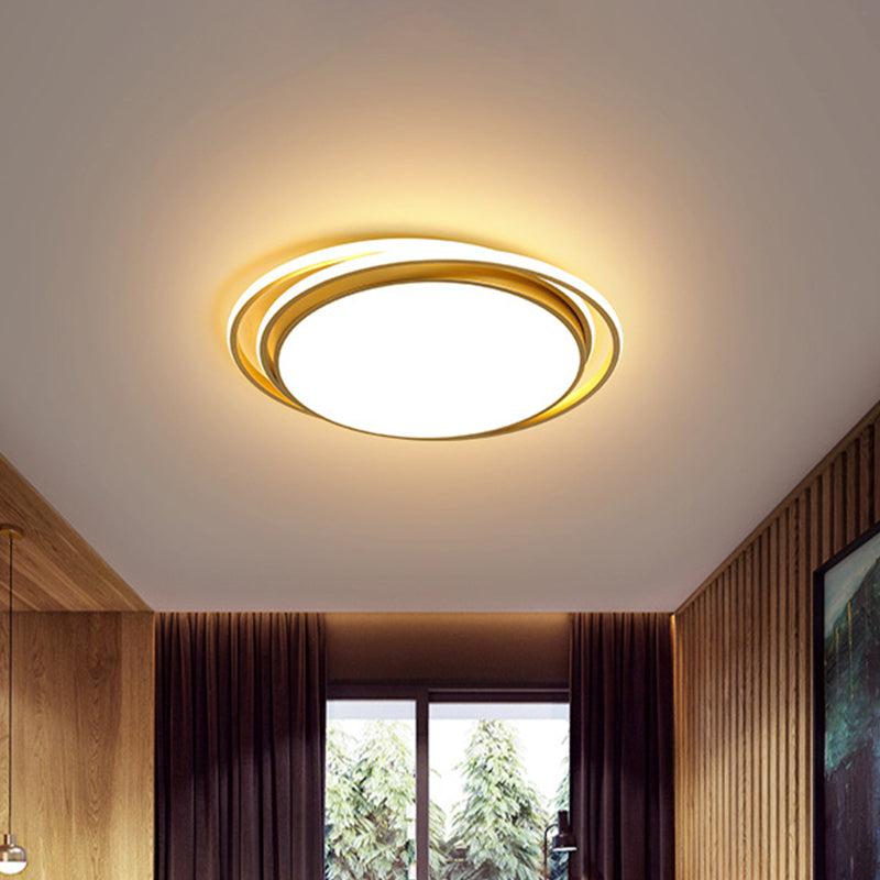 15"/19" W Extra-Thin Round Flush Light Minimalism Acrylic Hotel LED Ceiling Mounted Lamp with Glowing Hoop in Black/White/Gold Clearhalo 'Ceiling Lights' 'Close To Ceiling Lights' 'Close to ceiling' 'Flush mount' Lighting' 1935836