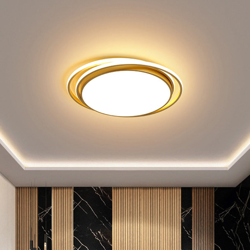 15"/19" W Extra-Thin Round Flush Light Minimalism Acrylic Hotel LED Ceiling Mounted Lamp with Glowing Hoop in Black/White/Gold Clearhalo 'Ceiling Lights' 'Close To Ceiling Lights' 'Close to ceiling' 'Flush mount' Lighting' 1935837