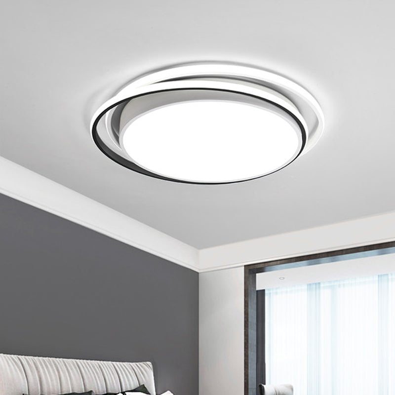 15"/19" W Extra-Thin Round Flush Light Minimalism Acrylic Hotel LED Ceiling Mounted Lamp with Glowing Hoop in Black/White/Gold Clearhalo 'Ceiling Lights' 'Close To Ceiling Lights' 'Close to ceiling' 'Flush mount' Lighting' 1935846