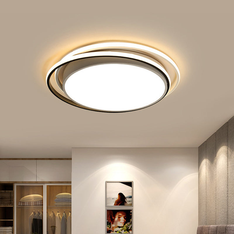 15"/19" W Extra-Thin Round Flush Light Minimalism Acrylic Hotel LED Ceiling Mounted Lamp with Glowing Hoop in Black/White/Gold Clearhalo 'Ceiling Lights' 'Close To Ceiling Lights' 'Close to ceiling' 'Flush mount' Lighting' 1935847