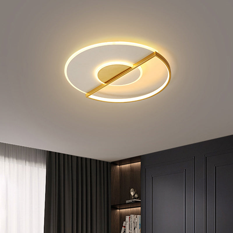 Super-Thin Circle LED Ceiling Lamp Minimalist Acrylic Gold Flush-Mount Light in Warm/White/3 Color Light, 16.5"/20.5" Width Clearhalo 'Ceiling Lights' 'Close To Ceiling Lights' 'Close to ceiling' 'Flush mount' Lighting' 1935874