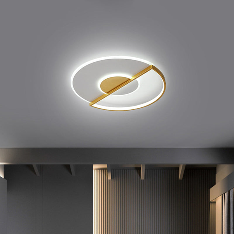 Super-Thin Circle LED Ceiling Lamp Minimalist Acrylic Gold Flush-Mount Light in Warm/White/3 Color Light, 16.5"/20.5" Width Clearhalo 'Ceiling Lights' 'Close To Ceiling Lights' 'Close to ceiling' 'Flush mount' Lighting' 1935875