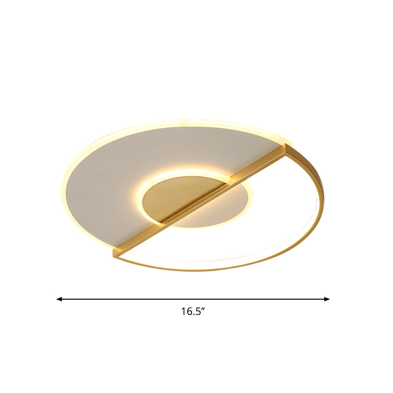 Super-Thin Circle LED Ceiling Lamp Minimalist Acrylic Gold Flush-Mount Light in Warm/White/3 Color Light, 16.5"/20.5" Width Clearhalo 'Ceiling Lights' 'Close To Ceiling Lights' 'Close to ceiling' 'Flush mount' Lighting' 1935877