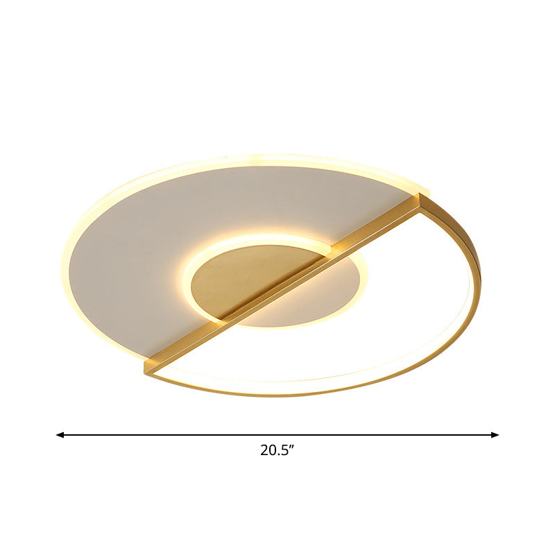 Super-Thin Circle LED Ceiling Lamp Minimalist Acrylic Gold Flush-Mount Light in Warm/White/3 Color Light, 16.5"/20.5" Width Clearhalo 'Ceiling Lights' 'Close To Ceiling Lights' 'Close to ceiling' 'Flush mount' Lighting' 1935878