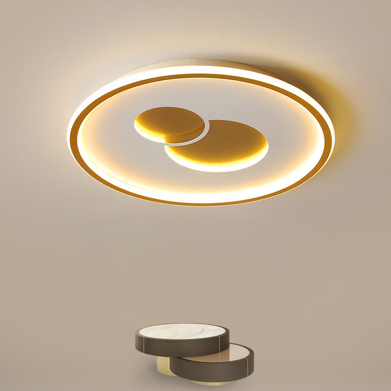 16"/19.5" Dia Circular LED Flushmount Simplicity Acrylic Bedroom Close to Ceiling Light in Black/Gold Gold Clearhalo 'Ceiling Lights' 'Close To Ceiling Lights' 'Close to ceiling' 'Flush mount' Lighting' 1935879