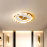 16"/19.5" Dia Circular LED Flushmount Simplicity Acrylic Bedroom Close to Ceiling Light in Black/Gold Clearhalo 'Ceiling Lights' 'Close To Ceiling Lights' 'Close to ceiling' 'Flush mount' Lighting' 1935880