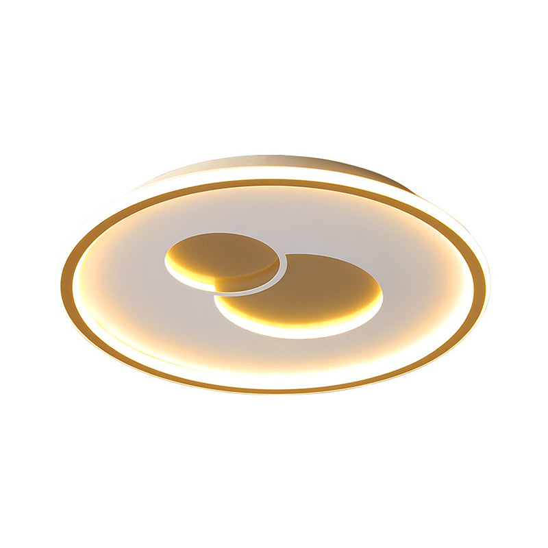 16"/19.5" Dia Circular LED Flushmount Simplicity Acrylic Bedroom Close to Ceiling Light in Black/Gold Clearhalo 'Ceiling Lights' 'Close To Ceiling Lights' 'Close to ceiling' 'Flush mount' Lighting' 1935882