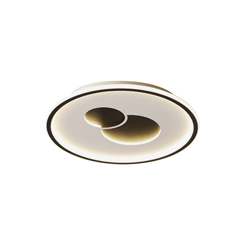 16"/19.5" Dia Circular LED Flushmount Simplicity Acrylic Bedroom Close to Ceiling Light in Black/Gold Clearhalo 'Ceiling Lights' 'Close To Ceiling Lights' 'Close to ceiling' 'Flush mount' Lighting' 1935888