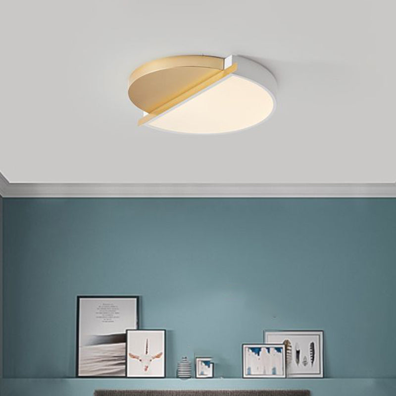 Sunrise Design Round LED Flush Light Modern Style Metal 16"/23.5" W LED Bedroom Ceiling Mount Lamp in White/3 Color Light White Clearhalo 'Ceiling Lights' 'Close To Ceiling Lights' 'Close to ceiling' 'Flush mount' Lighting' 1935902