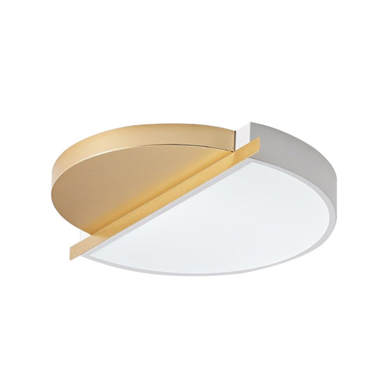 Sunrise Design Round LED Flush Light Modern Style Metal 16"/23.5" W LED Bedroom Ceiling Mount Lamp in White/3 Color Light Clearhalo 'Ceiling Lights' 'Close To Ceiling Lights' 'Close to ceiling' 'Flush mount' Lighting' 1935905