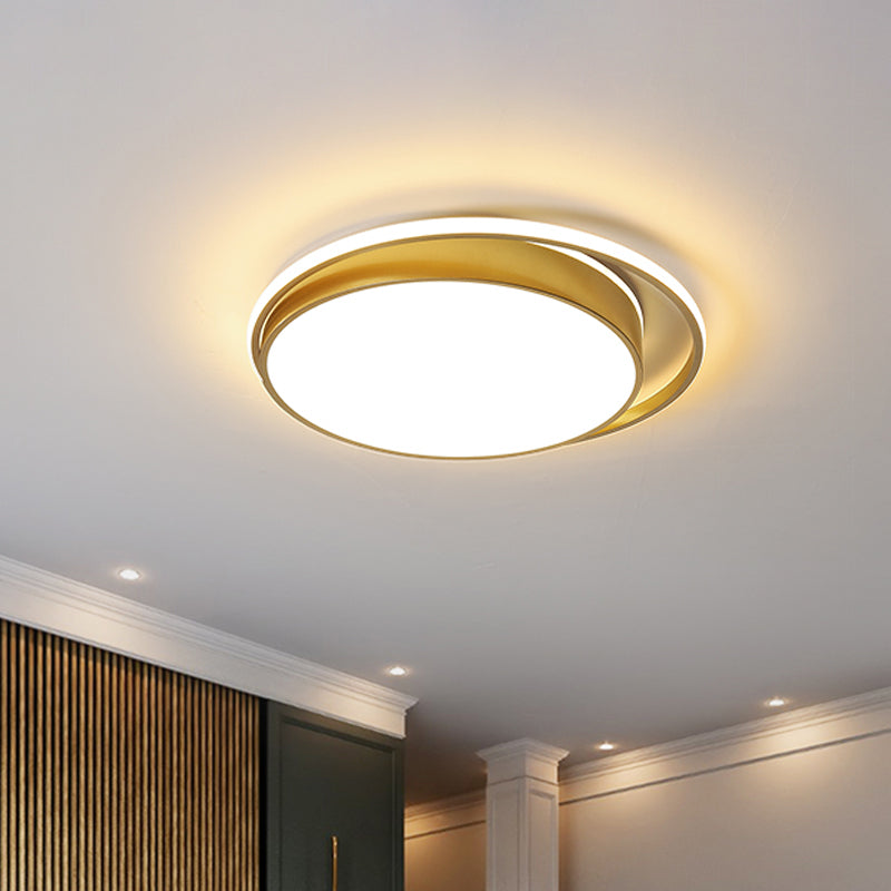 Gold Round/Square LED Ceiling Fixture Minimalistic Acrylic Flush Mount Light with Glowing Frame, 18"/21.5" Wide Clearhalo 'Ceiling Lights' 'Close To Ceiling Lights' 'Close to ceiling' 'Flush mount' Lighting' 1935915