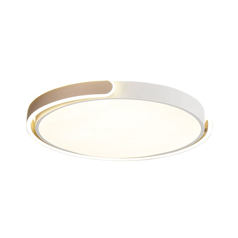 Simplicity LED Ceiling Lamp Black/White/Gold Round Flush Mount Lighting with Acrylic Shade, Warm/White Light Clearhalo 'Ceiling Lights' 'Close To Ceiling Lights' 'Close to ceiling' 'Flush mount' Lighting' 1935933