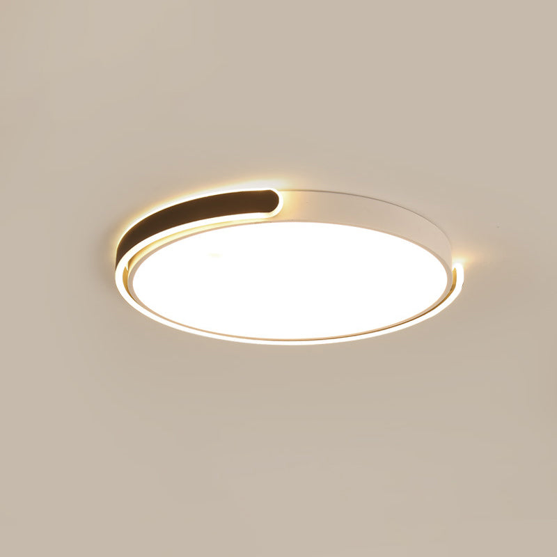 Simplicity LED Ceiling Lamp Black/White/Gold Round Flush Mount Lighting with Acrylic Shade, Warm/White Light Clearhalo 'Ceiling Lights' 'Close To Ceiling Lights' 'Close to ceiling' 'Flush mount' Lighting' 1935937