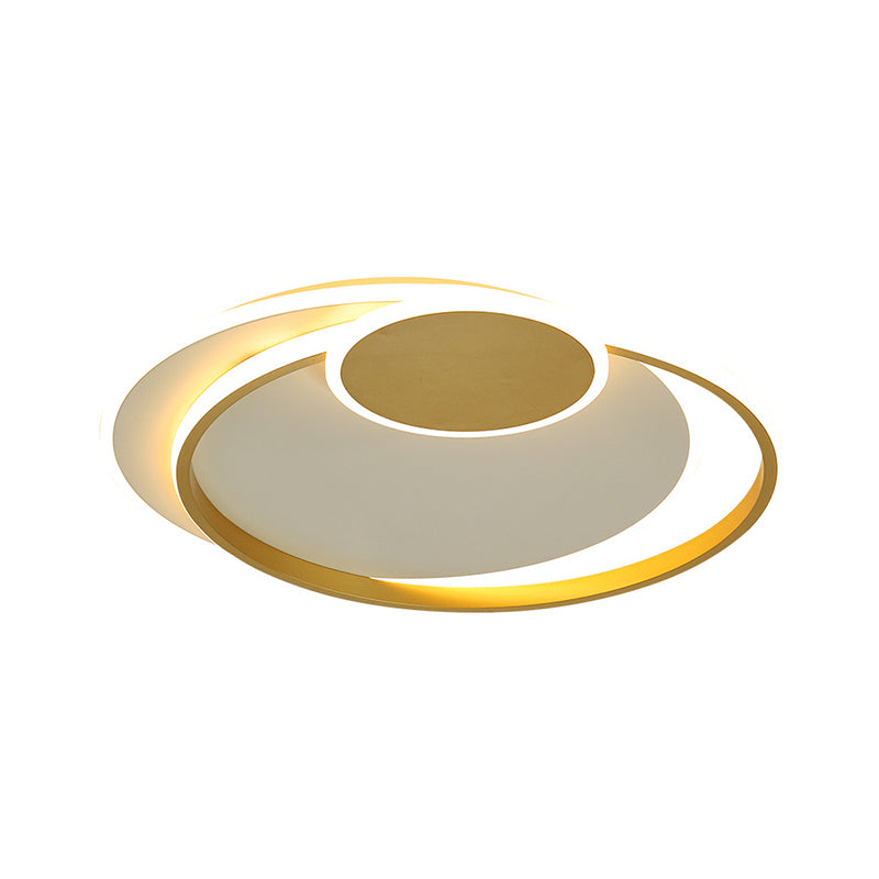 Circle Metal Ceiling Mount Light Simplicity 16.5"/20.5" Wide LED Gold Flushmount in Warm/White/3 Color Light for Bedroom Clearhalo 'Ceiling Lights' 'Close To Ceiling Lights' 'Close to ceiling' 'Flush mount' Lighting' 1935941