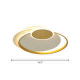 Circle Metal Ceiling Mount Light Simplicity 16.5"/20.5" Wide LED Gold Flushmount in Warm/White/3 Color Light for Bedroom Clearhalo 'Ceiling Lights' 'Close To Ceiling Lights' 'Close to ceiling' 'Flush mount' Lighting' 1935942