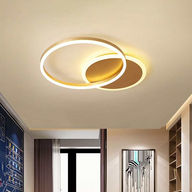 Modernist 2/3/5-Head LED Flushmount Gold Hoop Flush Mount Ceiling Light with Acrylic Shade, Warm/White Light Clearhalo 'Ceiling Lights' 'Close To Ceiling Lights' 'Close to ceiling' 'Flush mount' Lighting' 1935975