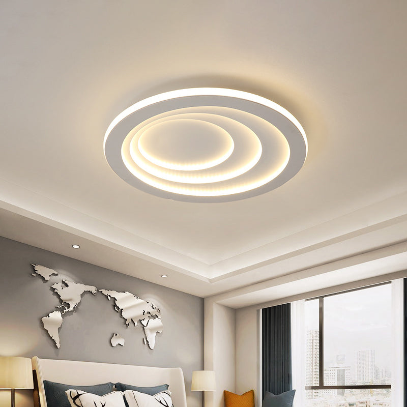 White Rippling Ceiling Flush Mount Minimalist LED Acrylic Flush Light in Warm/White Light, 16"/19.5"/23.5" Width Clearhalo 'Ceiling Lights' 'Close To Ceiling Lights' 'Close to ceiling' 'Flush mount' Lighting' 1936022