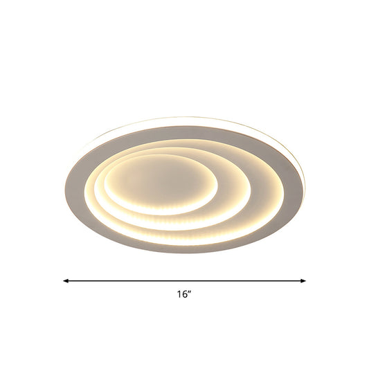 White Rippling Ceiling Flush Mount Minimalist LED Acrylic Flush Light in Warm/White Light, 16"/19.5"/23.5" Width Clearhalo 'Ceiling Lights' 'Close To Ceiling Lights' 'Close to ceiling' 'Flush mount' Lighting' 1936024