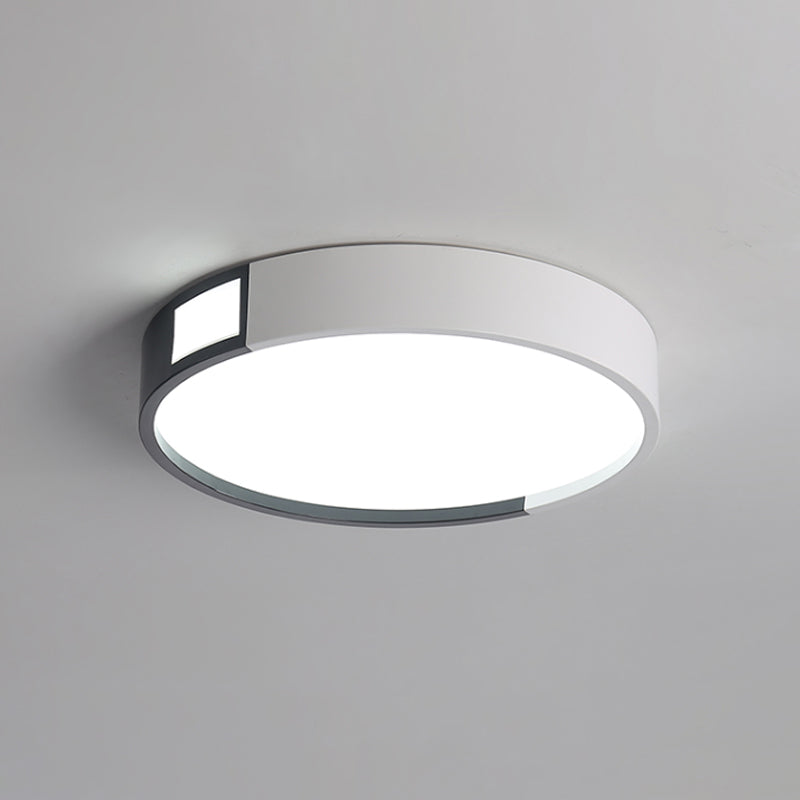 Minimalist Integrated LED Flush Light Black-White Splicing Round/Square/Rectangle Ceiling Mount Lamp with Acrylic Shade, Warm/White Light Clearhalo 'Ceiling Lights' 'Close To Ceiling Lights' 'Close to ceiling' 'Flush mount' Lighting' 1936128