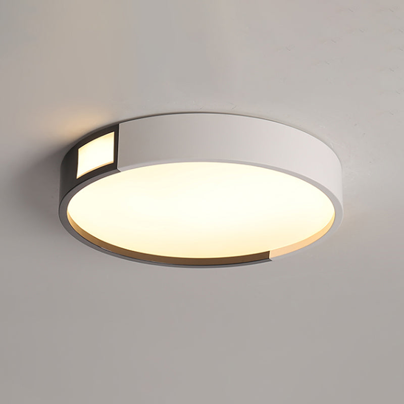 Minimalist Integrated LED Flush Light Black-White Splicing Round/Square/Rectangle Ceiling Mount Lamp with Acrylic Shade, Warm/White Light Clearhalo 'Ceiling Lights' 'Close To Ceiling Lights' 'Close to ceiling' 'Flush mount' Lighting' 1936129