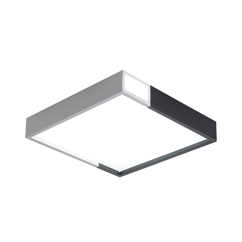 Minimalist Integrated LED Flush Light Black-White Splicing Round/Square/Rectangle Ceiling Mount Lamp with Acrylic Shade, Warm/White Light Clearhalo 'Ceiling Lights' 'Close To Ceiling Lights' 'Close to ceiling' 'Flush mount' Lighting' 1936134