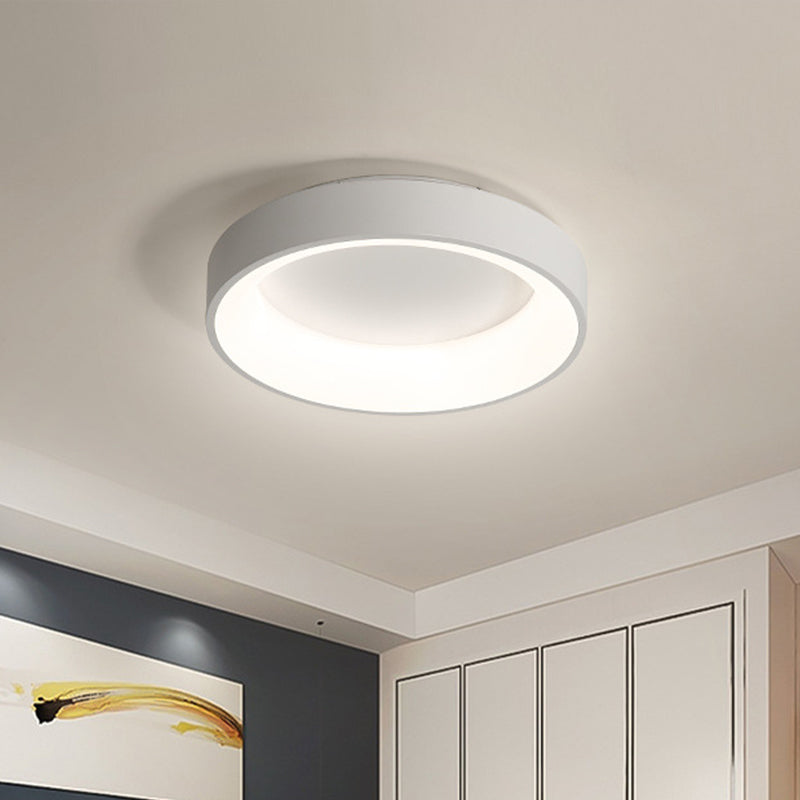 Circular Iron Flush Ceiling Light Nordic Grey/White LED Flushmount Lighting for Bedroom, 18"/23.5" Dia Clearhalo 'Ceiling Lights' 'Close To Ceiling Lights' 'Close to ceiling' 'Flush mount' Lighting' 1936184