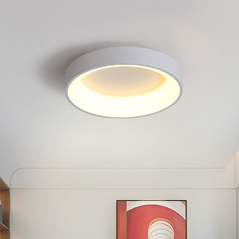 Circular Iron Flush Ceiling Light Nordic Grey/White LED Flushmount Lighting for Bedroom, 18"/23.5" Dia Clearhalo 'Ceiling Lights' 'Close To Ceiling Lights' 'Close to ceiling' 'Flush mount' Lighting' 1936185