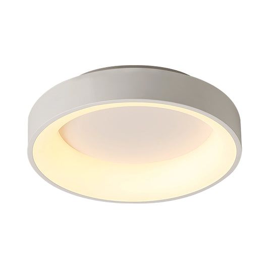 Circular Iron Flush Ceiling Light Nordic Grey/White LED Flushmount Lighting for Bedroom, 18"/23.5" Dia Clearhalo 'Ceiling Lights' 'Close To Ceiling Lights' 'Close to ceiling' 'Flush mount' Lighting' 1936186