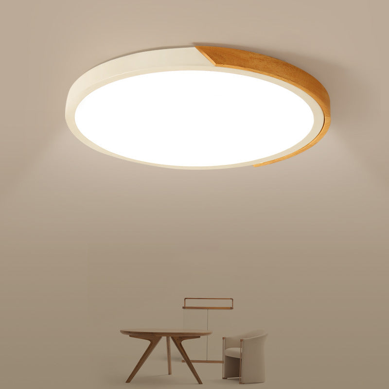 Disc Shaped Bedroom Flush Mount Acrylic 12"/16"/19.5" Dia LED Nordic Ceiling Flush Light in Black/White and Wood White Clearhalo 'Ceiling Lights' 'Close To Ceiling Lights' 'Close to ceiling' 'Flush mount' Lighting' 1936187