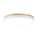 White Round Ceiling Light Fixture Minimalism LED Acrylic Flushmount with Wood Canopy, 12"/16"/19.5" W Clearhalo 'Ceiling Lights' 'Close To Ceiling Lights' 'Close to ceiling' 'Flush mount' Lighting' 1936201