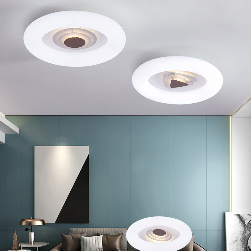 Oval/Triangle/Round Ceiling Flush Mount Contemporary Acrylic White LED Flush Mount Recessed Lighting for Living Room Clearhalo 'Ceiling Lights' 'Close To Ceiling Lights' 'Close to ceiling' 'Flush mount' Lighting' 1936208