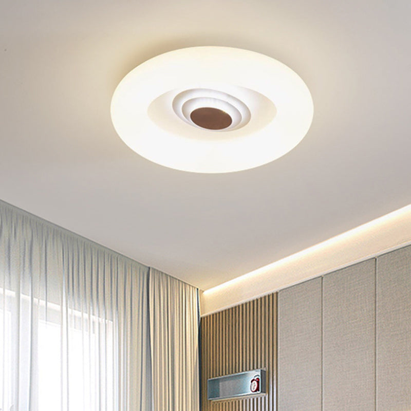 Oval/Triangle/Round Ceiling Flush Mount Contemporary Acrylic White LED Flush Mount Recessed Lighting for Living Room Clearhalo 'Ceiling Lights' 'Close To Ceiling Lights' 'Close to ceiling' 'Flush mount' Lighting' 1936215