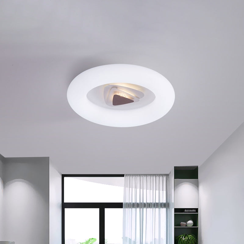 Oval/Triangle/Round Ceiling Flush Mount Contemporary Acrylic White LED Flush Mount Recessed Lighting for Living Room White Triangle Clearhalo 'Ceiling Lights' 'Close To Ceiling Lights' 'Close to ceiling' 'Flush mount' Lighting' 1936218