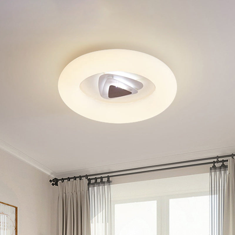 Oval/Triangle/Round Ceiling Flush Mount Contemporary Acrylic White LED Flush Mount Recessed Lighting for Living Room Clearhalo 'Ceiling Lights' 'Close To Ceiling Lights' 'Close to ceiling' 'Flush mount' Lighting' 1936219