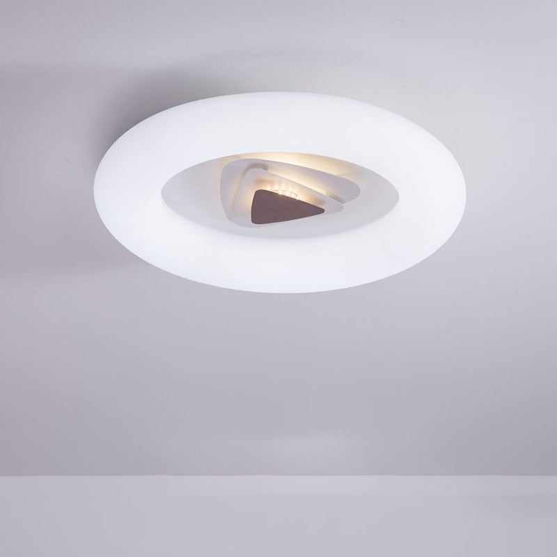 Oval/Triangle/Round Ceiling Flush Mount Contemporary Acrylic White LED Flush Mount Recessed Lighting for Living Room Clearhalo 'Ceiling Lights' 'Close To Ceiling Lights' 'Close to ceiling' 'Flush mount' Lighting' 1936220