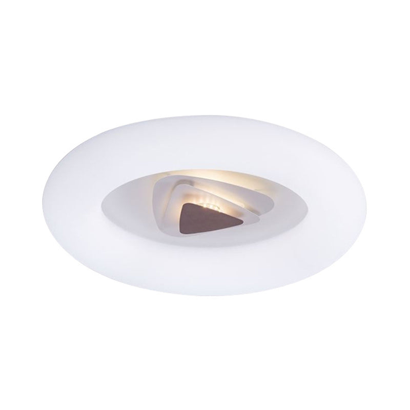 Oval/Triangle/Round Ceiling Flush Mount Contemporary Acrylic White LED Flush Mount Recessed Lighting for Living Room Clearhalo 'Ceiling Lights' 'Close To Ceiling Lights' 'Close to ceiling' 'Flush mount' Lighting' 1936221